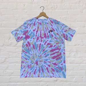 Nike Air T-shirt Double Sided All Over Pink/Blue Camo "Sports Are a Trip" Medium